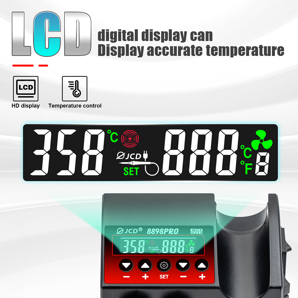 JCD 8898Pro 2 ใน 1 สถานีบัดกรี - T12 Soldering Station Oled บทวิจารณ์และราคา
