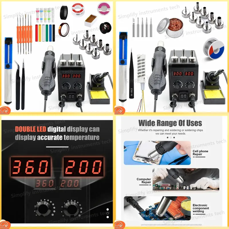 สถานีบัดกรี 8586D 2 in 1 750W  - 2 In 1 Soldering Rework Station 750W บทวิจารณ์และราคา